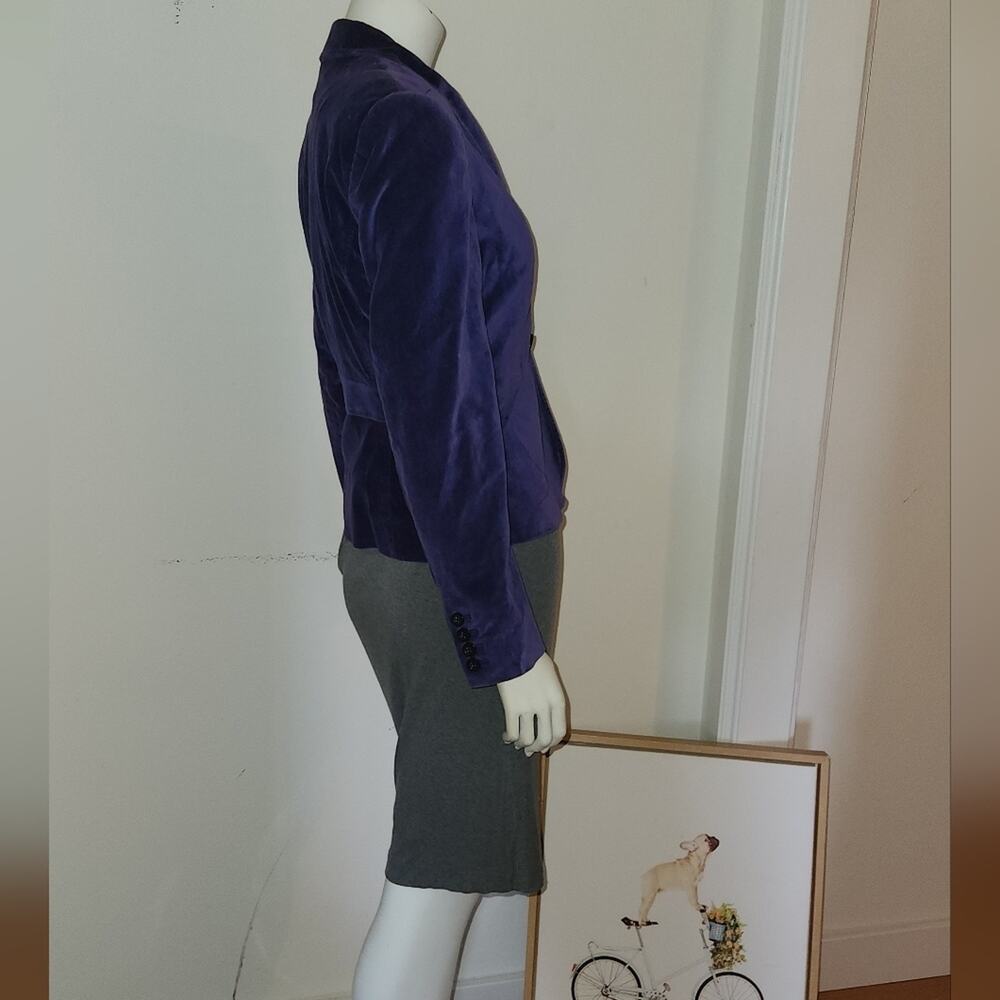 AK Anne Klein Stretch Purple Suede Blazer sz 4 EUC - Picture 14 of 16